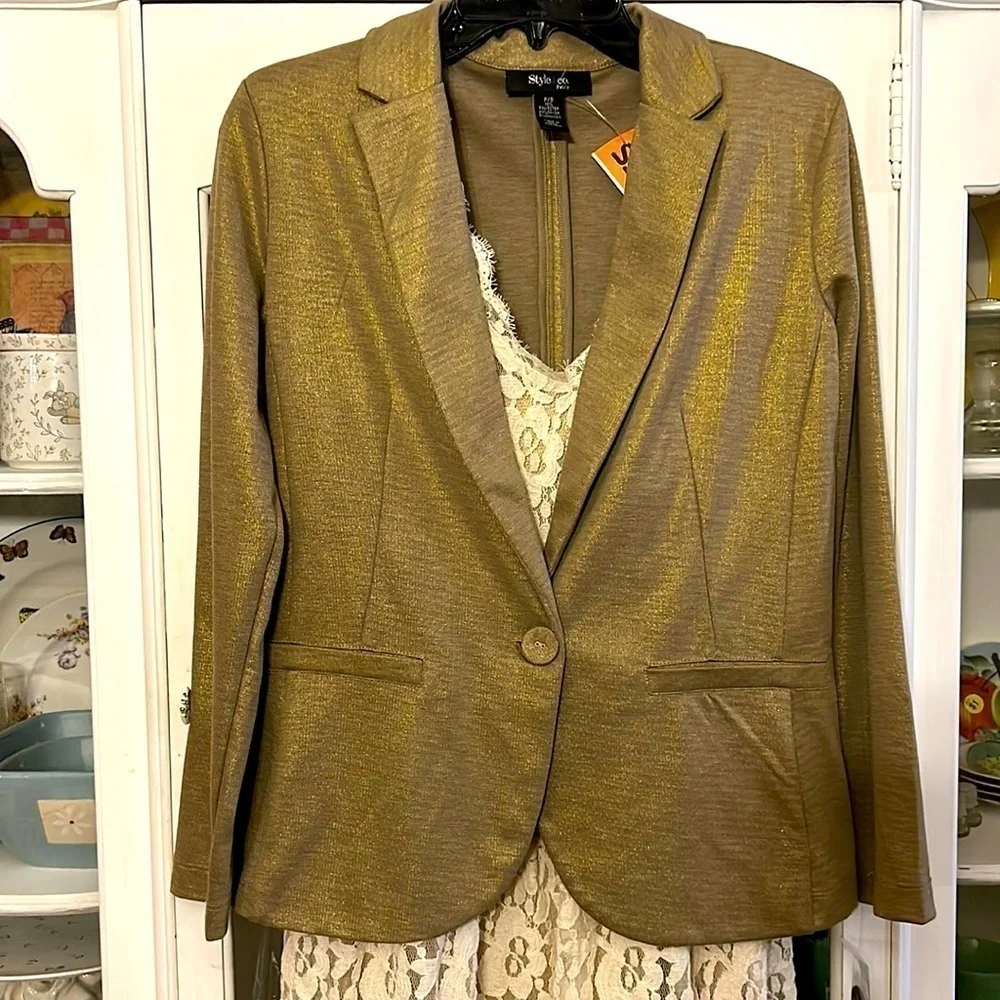 Style & Co gold blazer